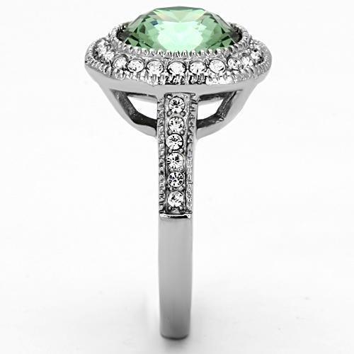 Womens Rings High polished (no plating) 316L Stainless Steel Ring with Top Grade Crystal in Emerald TK1317 - Jewelry Store by Erik Rayo