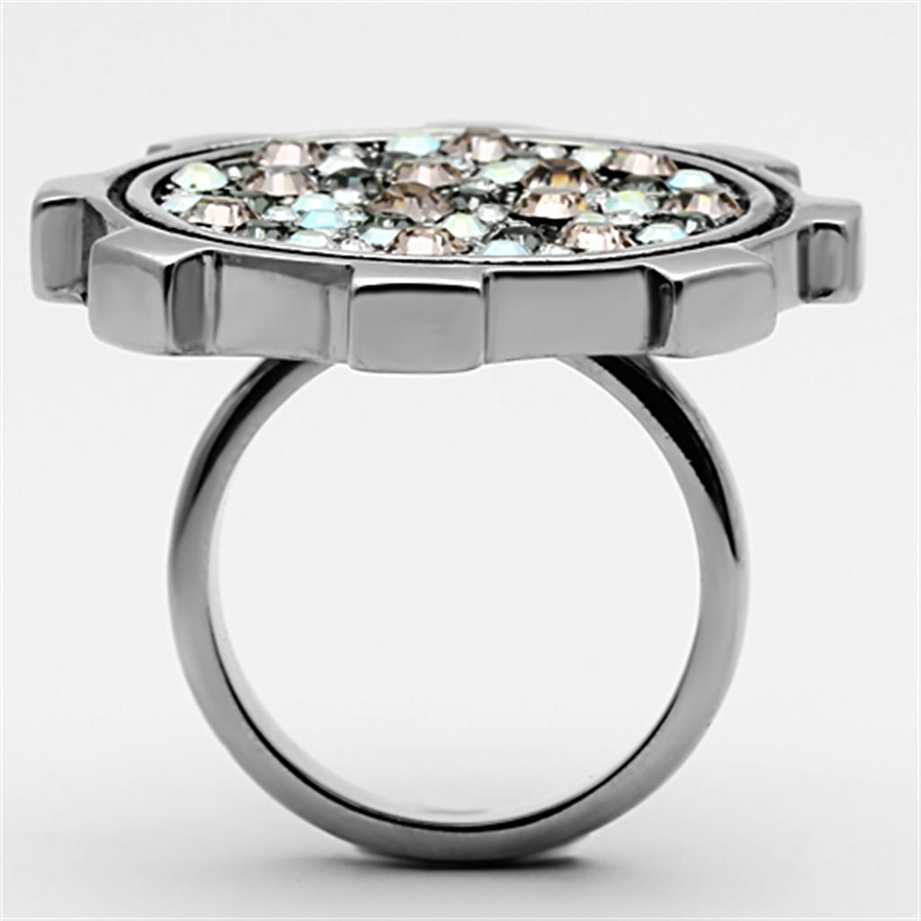 Womens Rings High polished (no plating) 316L Stainless Steel Ring with Top Grade Crystal in Multi Color TK1113 - Jewelry Store by Erik Rayo