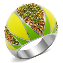 Load image into Gallery viewer, Womens Rings High polished (no plating) 316L Stainless Steel Ring with Top Grade Crystal in Multi Color TK266 - Jewelry Store by Erik Rayo

