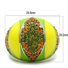 Load image into Gallery viewer, Womens Rings High polished (no plating) 316L Stainless Steel Ring with Top Grade Crystal in Multi Color TK266 - Jewelry Store by Erik Rayo
