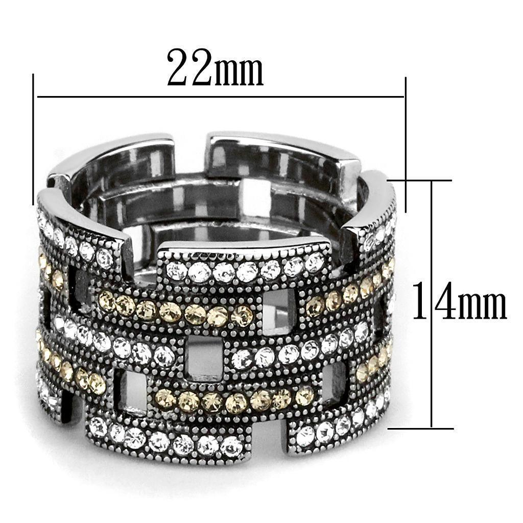 Womens Rings High polished (no plating) 316L Stainless Steel Ring with Top Grade Crystal in Multi Color TK2987 - Jewelry Store by Erik Rayo