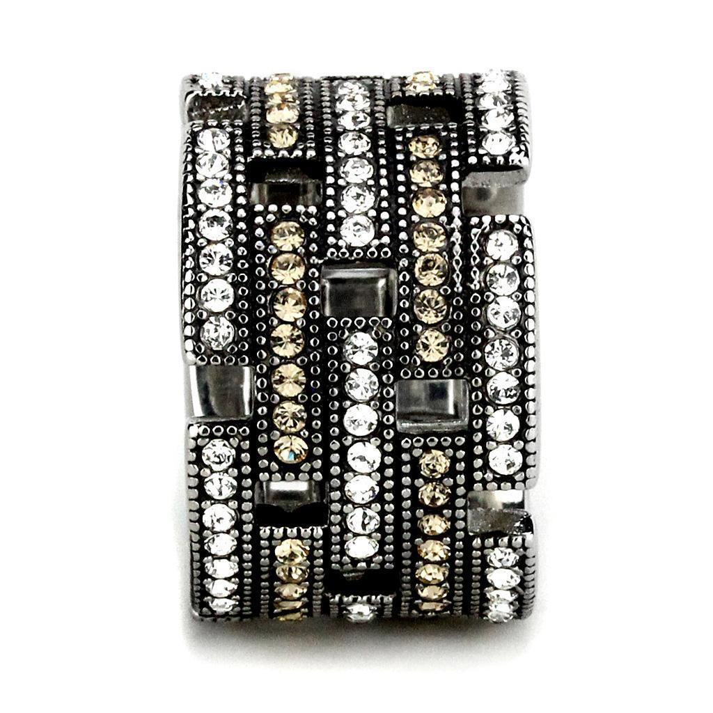 Womens Rings High polished (no plating) 316L Stainless Steel Ring with Top Grade Crystal in Multi Color TK2987 - Jewelry Store by Erik Rayo