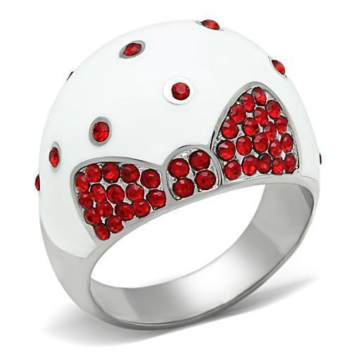 Womens Rings High polished (no plating) 316L Stainless Steel Ring with Top Grade Crystal in Ruby TK260 - Jewelry Store by Erik Rayo