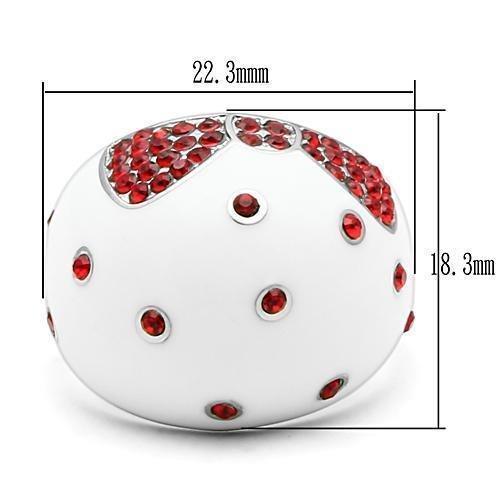 Womens Rings High polished (no plating) 316L Stainless Steel Ring with Top Grade Crystal in Ruby TK260 - Jewelry Store by Erik Rayo