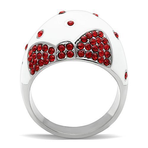 Womens Rings High polished (no plating) 316L Stainless Steel Ring with Top Grade Crystal in Ruby TK260 - Jewelry Store by Erik Rayo