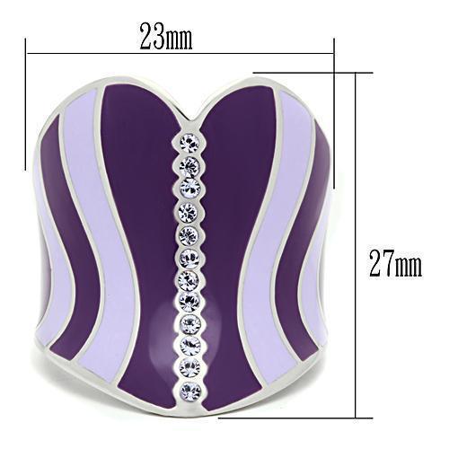 Womens Rings High polished (no plating) 316L Stainless Steel Ring with Top Grade Crystal in Sea Blue TK262 - Jewelry Store by Erik Rayo