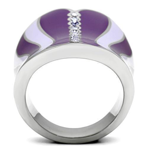 Womens Rings High polished (no plating) 316L Stainless Steel Ring with Top Grade Crystal in Sea Blue TK262 - Jewelry Store by Erik Rayo