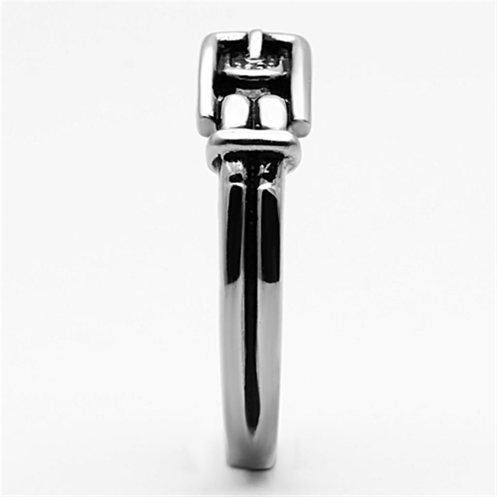 Womens Rings High polished (no plating) 316L Stainless Steel Ring with Top Grade Crystal in Smoked Quartz TK1079 - Jewelry Store by Erik Rayo