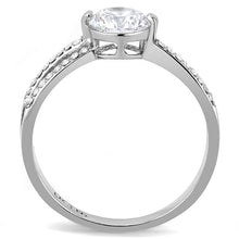 Load image into Gallery viewer, Womens Rings High polished (no plating) Stainless Steel Ring with AAA Grade CZ in Clear DA002 - Jewelry Store by Erik Rayo

