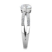 Load image into Gallery viewer, Womens Rings High polished (no plating) Stainless Steel Ring with AAA Grade CZ in Clear DA002 - Jewelry Store by Erik Rayo

