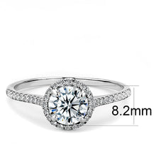 Load image into Gallery viewer, Womens Rings High polished (no plating) Stainless Steel Ring with AAA Grade CZ in Clear DA022 - Jewelry Store by Erik Rayo
