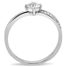 Load image into Gallery viewer, Womens Rings High polished (no plating) Stainless Steel Ring with AAA Grade CZ in Clear DA025 - Jewelry Store by Erik Rayo
