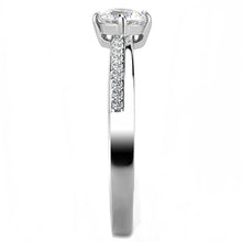 Load image into Gallery viewer, Womens Rings High polished (no plating) Stainless Steel Ring with AAA Grade CZ in Clear DA025 - Jewelry Store by Erik Rayo
