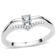 Load image into Gallery viewer, Womens Rings High polished (no plating) Stainless Steel Ring with AAA Grade CZ in Clear DA030 - Jewelry Store by Erik Rayo
