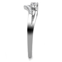 Load image into Gallery viewer, Womens Rings High polished (no plating) Stainless Steel Ring with AAA Grade CZ in Clear DA030 - Jewelry Store by Erik Rayo

