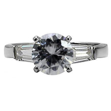 Load image into Gallery viewer, Womens Rings High polished (no plating) Stainless Steel Ring with AAA Grade CZ in Clear TK005 - Jewelry Store by Erik Rayo
