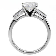Load image into Gallery viewer, Womens Rings High polished (no plating) Stainless Steel Ring with AAA Grade CZ in Clear TK005 - Jewelry Store by Erik Rayo
