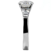 Load image into Gallery viewer, Womens Rings High polished (no plating) Stainless Steel Ring with AAA Grade CZ in Clear TK005 - Jewelry Store by Erik Rayo
