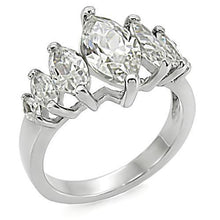 Load image into Gallery viewer, Womens Rings High polished (no plating) Stainless Steel Ring with AAA Grade CZ in Clear TK006 - Jewelry Store by Erik Rayo
