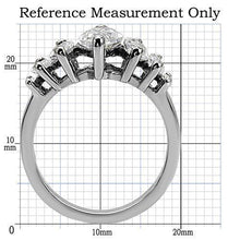 Load image into Gallery viewer, Womens Rings High polished (no plating) Stainless Steel Ring with AAA Grade CZ in Clear TK006 - Jewelry Store by Erik Rayo
