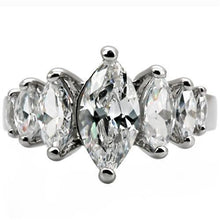 Load image into Gallery viewer, Womens Rings High polished (no plating) Stainless Steel Ring with AAA Grade CZ in Clear TK006 - Jewelry Store by Erik Rayo
