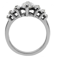 Load image into Gallery viewer, Womens Rings High polished (no plating) Stainless Steel Ring with AAA Grade CZ in Clear TK006 - Jewelry Store by Erik Rayo
