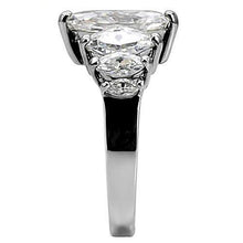 Load image into Gallery viewer, Womens Rings High polished (no plating) Stainless Steel Ring with AAA Grade CZ in Clear TK006 - Jewelry Store by Erik Rayo
