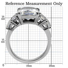 Load image into Gallery viewer, Womens Rings High polished (no plating) Stainless Steel Ring with AAA Grade CZ in Clear TK007 - Jewelry Store by Erik Rayo

