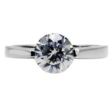 Load image into Gallery viewer, Womens Rings High polished (no plating) Stainless Steel Ring with AAA Grade CZ in Clear TK012 - Jewelry Store by Erik Rayo

