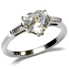 Load image into Gallery viewer, Womens Rings High polished (no plating) Stainless Steel Ring with AAA Grade CZ in Clear TK027 - Jewelry Store by Erik Rayo
