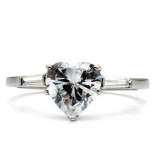 Load image into Gallery viewer, Womens Rings High polished (no plating) Stainless Steel Ring with AAA Grade CZ in Clear TK027 - Jewelry Store by Erik Rayo

