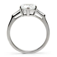 Load image into Gallery viewer, Womens Rings High polished (no plating) Stainless Steel Ring with AAA Grade CZ in Clear TK027 - Jewelry Store by Erik Rayo
