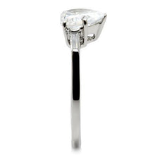 Load image into Gallery viewer, Womens Rings High polished (no plating) Stainless Steel Ring with AAA Grade CZ in Clear TK027 - Jewelry Store by Erik Rayo
