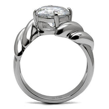 Load image into Gallery viewer, Womens Rings High polished (no plating) Stainless Steel Ring with AAA Grade CZ in Clear TK060 - Jewelry Store by Erik Rayo
