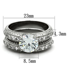 Load image into Gallery viewer, Womens Rings High polished (no plating) Stainless Steel Ring with AAA Grade CZ in Clear TK1228 - Jewelry Store by Erik Rayo

