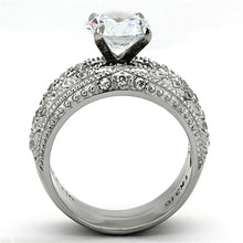 Load image into Gallery viewer, Womens Rings High polished (no plating) Stainless Steel Ring with AAA Grade CZ in Clear TK1228 - Jewelry Store by Erik Rayo
