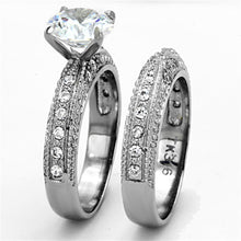 Load image into Gallery viewer, Womens Rings High polished (no plating) Stainless Steel Ring with AAA Grade CZ in Clear TK1228 - Jewelry Store by Erik Rayo
