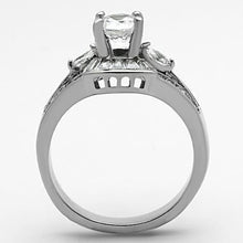 Load image into Gallery viewer, Womens Rings High polished (no plating) Stainless Steel Ring with AAA Grade CZ in Clear TK1451 - Jewelry Store by Erik Rayo
