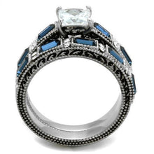 Load image into Gallery viewer, Womens Rings High polished (no plating) Stainless Steel Ring with AAA Grade CZ in Clear TK1829 - Jewelry Store by Erik Rayo
