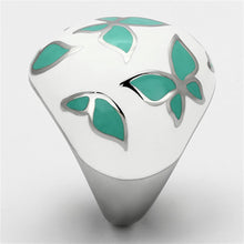 Load image into Gallery viewer, Womens Rings High polished (no plating) Stainless Steel Ring with Epoxy in Emerald TK1137 - Jewelry Store by Erik Rayo
