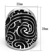 Load image into Gallery viewer, Womens Rings High polished (no plating) Stainless Steel Ring with Epoxy in Jet TK1448 - Jewelry Store by Erik Rayo
