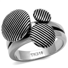 Load image into Gallery viewer, Womens Rings High polished (no plating) Stainless Steel Ring with Epoxy in Jet TK2973 - Jewelry Store by Erik Rayo
