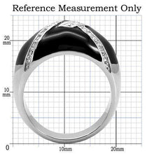 Load image into Gallery viewer, Womens Rings High polished (no plating) Stainless Steel Ring with Top Grade Crystal in Clear TK022 - Jewelry Store by Erik Rayo
