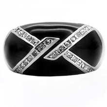 Load image into Gallery viewer, Womens Rings High polished (no plating) Stainless Steel Ring with Top Grade Crystal in Clear TK022 - Jewelry Store by Erik Rayo
