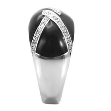 Load image into Gallery viewer, Womens Rings High polished (no plating) Stainless Steel Ring with Top Grade Crystal in Clear TK022 - Jewelry Store by Erik Rayo
