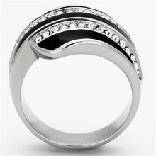 Load image into Gallery viewer, Womens Rings High polished (no plating) Stainless Steel Ring with Top Grade Crystal in Clear TK1134 - Jewelry Store by Erik Rayo
