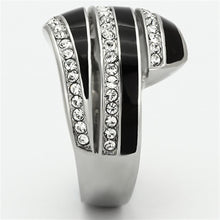 Load image into Gallery viewer, Womens Rings High polished (no plating) Stainless Steel Ring with Top Grade Crystal in Clear TK1134 - Jewelry Store by Erik Rayo
