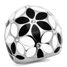 Load image into Gallery viewer, Womens Rings High polished (no plating) Stainless Steel Ring with Top Grade Crystal in Clear TK1210 - Jewelry Store by Erik Rayo
