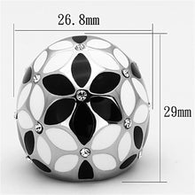 Load image into Gallery viewer, Womens Rings High polished (no plating) Stainless Steel Ring with Top Grade Crystal in Clear TK1210 - Jewelry Store by Erik Rayo
