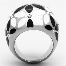 Load image into Gallery viewer, Womens Rings High polished (no plating) Stainless Steel Ring with Top Grade Crystal in Clear TK1210 - Jewelry Store by Erik Rayo
